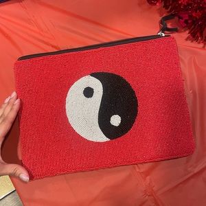 Boutique Ying Yang clutch/makeup bag/purse